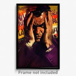 Brazilian Movie Poster - Man Feeling Annoyed, Noteworthy Purple Sleeves (Print)