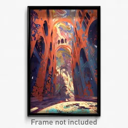Art Poster - Huge Hallway (Psychedelic Trippy Weird 11x17 Print)