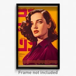 Hebrew Movie Poster - Woman Feeling Resignation, Well Off Purple Dress (Print)
