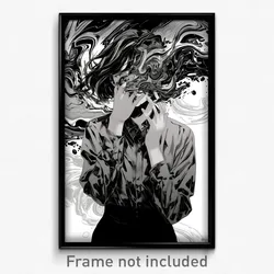 Art Poster - Woman Feeling Anticipation Wearing Messy Sleeve Cuffs (Art Print)
