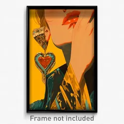 Spanish Movie Poster - Man Feeling Negative, Mysterious Heart Earrings (Print)
