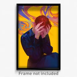 Art Poster - Boy Feeling Amazement Wearing Silly Pleated Dress (Art Print)