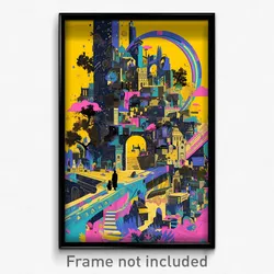 Bollywood Movie Poster - Wiggly Exotic City (India Retro Hindi Film Art Print)