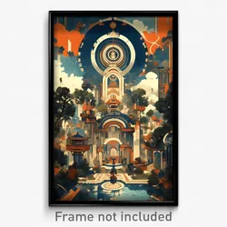 Greek Movie Poster - Orange Pavillion (Greece Psychedelic Art Retro Film Print)
