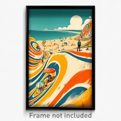 Greek Movie Poster - Spectacular Sands (Greece Psychedelic Art Retro Film Print)