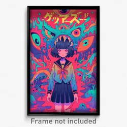 Movie Art Poster - Girl Feeling Paranoid, Webbed Nanamori School Uniform (Print)