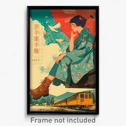 Chinese Movie Poster - Woman Feeling Serenity, Carefree Lace Up Boots (Print)