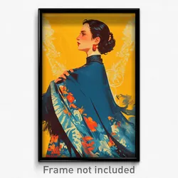 Mexican Movie Poster - Woman Feeling Undermined, Impeccable Blue Capelet (Print)