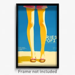 French Movie Poster - Girl Feeling Relieved, Zesty Pink Shorts (Art Print)