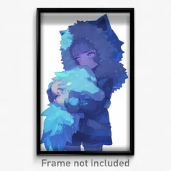 Anime Art Poster - Boy Feeling Empathy, Striking Fur Trimmed Dress (Print)