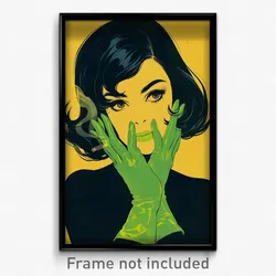 Movie Art Poster - Woman Feeling Sentimentality, Sophisticated Green Gloves
