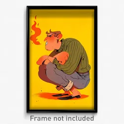 Art Poster - Man Feeling Anger Wearing Imaginary Ribbed Legwear (Art Print)