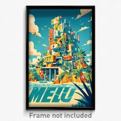French Movie Poster - Meek Atoll (France Psychedelic Art Retro Film Print)