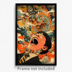 Mexican Movie Poster - Boy Feeling Greed, Stimulating Striped Necktie (Print)