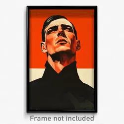 German Movie Poster - Man Feeling Calm, Striking Black Collar (Art Print)