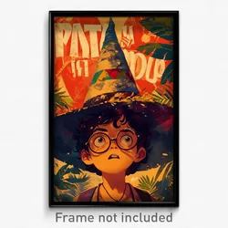Brazilian Movie Poster - Boy Feeling Puzzled, Awesome Wizard Hat (Art Print)