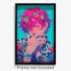 Art Poster - Boy Feeling Intrigued, Handsome Strawberry Hair Ornament (Print)