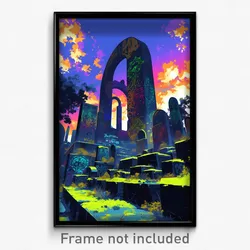 Art Poster - Accomplished Graveyard (Psychedelic Trippy Weird 11x17 Print)