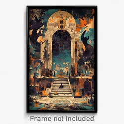 Greek Movie Poster - Haunted Portal (Greece Psychedelic Art Retro Film Print)