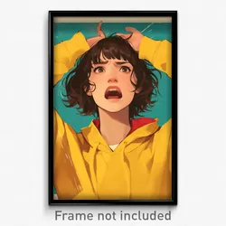 French Movie Poster - Girl Feeling Infuriated, Well Off Yellow Hoodie (Print)