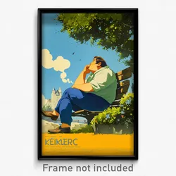 French Movie Poster - Man Feeling Depressed, Beautiful Yoga Pants (Art Print)