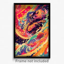 Hebrew Movie Poster - Flying Ramen (Israel Psychedelic Art Retro Film Print)