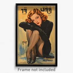 Hebrew Movie Poster - Woman Feeling Anticipation, Grand Shiny Legwear (Print)