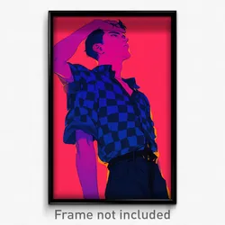 Anime Art Poster - Boy Feeling Trust Wearing Taut Checkered Shirt (Print)