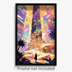 Art Poster - Square Oasis (Psychedelic Trippy Weird 11x17 Print)