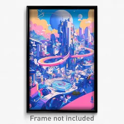 Movie Art Poster - Bubbly City (Psychedelic Trippy Retro Cartoon Film Print)