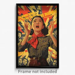 Indonesian Movie Poster - Woman Feeling Excited, Vivid Red Neckerchief (Print)