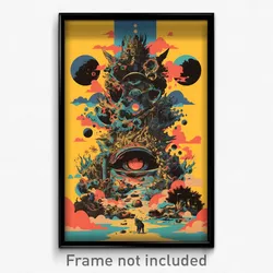 Spanish Movie Poster - Gloomy Pluto (Spain Psychedelic Art Retro Film Print)