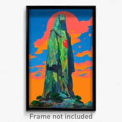 Korean Movie Poster - Enormous Statue (Korea Psychedelic Art Retro Film Print)