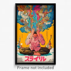 Thai Movie Poster - Boy Feeling Stressed, Striped Pink Vest (Thailand Art Print)