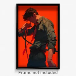 Art Poster - Man Feeling Wrath Wearing Strong Bolo Tie (Art Print)