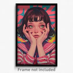 Vietnamese Movie Poster - Girl Feeling Apprehension. Pink Sailor Collar