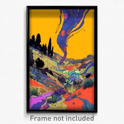 Art Poster - Flickering Morass (Psychedelic Trippy Weird 11x17 Print)