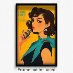 Mexican Movie Poster - Girl Feeling Negative, Odd Blue Neckwear (Art Print)