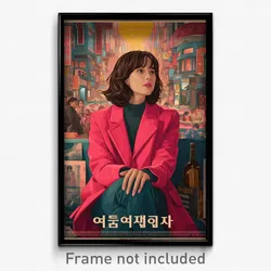 Korean Movie Poster - Woman Feeling Flakey, Stylish Pink Jacket (Art Print)