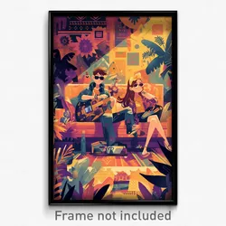 Mexican Movie Poster - Flat Couch (Mexico Psychedelic Art Retro Film Print)