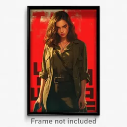 Hebrew Movie Poster - Woman Feeling Discombobulated. Partially Unbuttoned