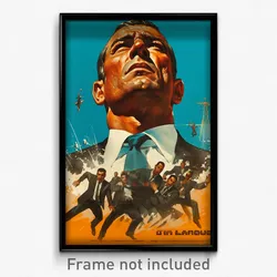 Mexican Movie Poster - Man Feeling Acceptance, Warped Blue Necktie (Art Print)