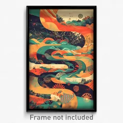 Art Poster - Wavy Meadow (Psychedelic Trippy Weird 11x17 Cartoon Print)