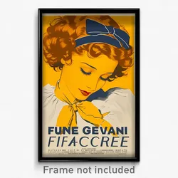 French Movie Poster - Girl Feeling Uncertainty, Nice Orange Bowtie (Art Print)