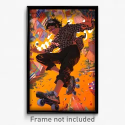 Bollywood Movie Poster - Man Feeling Cynicism, Humble Roller Skates (Art Print)