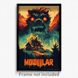 Icelandic Movie Poster - Haunted Lair (Iceland Psychedelic Art Retro Film Print)