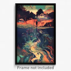 Art Poster - Unrealistic Canton (Psychedelic Trippy Weird 11x17 Print)