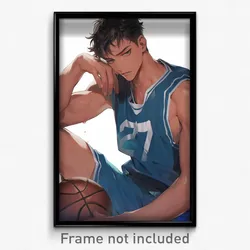 Anime Art Poster - Man Feeling Alarmed Wearing Nifty Basketball Uniform (Print)
