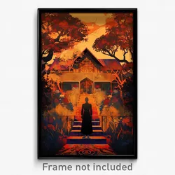 Thai Movie Poster - Flashy Mansion (Thailand Psychedelic Art Retro Film Print)