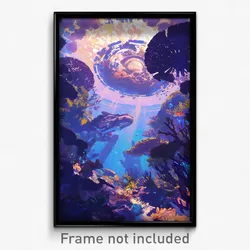 Art Poster - Wide Coral Reef (Psychedelic Trippy Weird 11x17 Print)